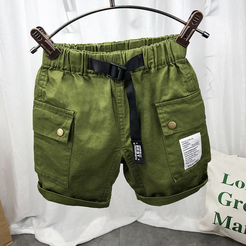 Pantaloncini Cargo Bambino – Cotone Estivo con Tasche Laterali e Cintura