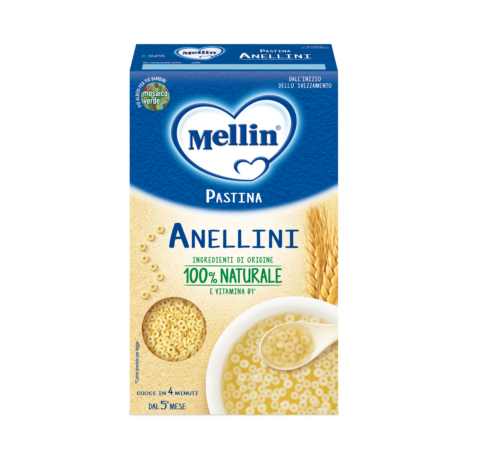 Mellin pastina anellini 5m+ 320gr