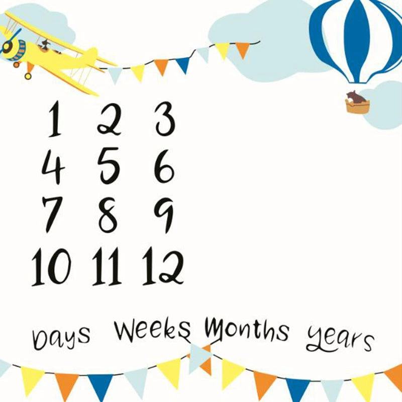 Coperta Mesiversario fotografica per neonati – Mongolfiera