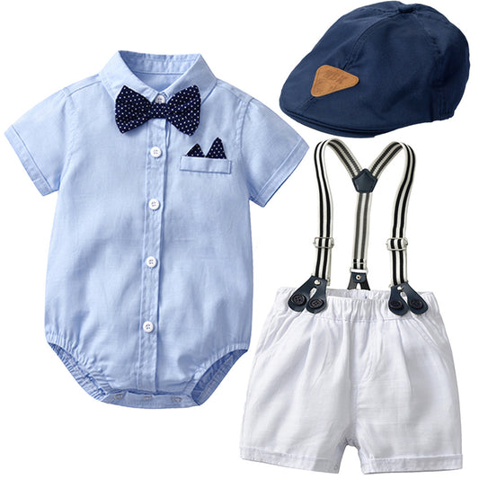 Completo Neonato Elegante 4 Pezzi con cappellino siciliano