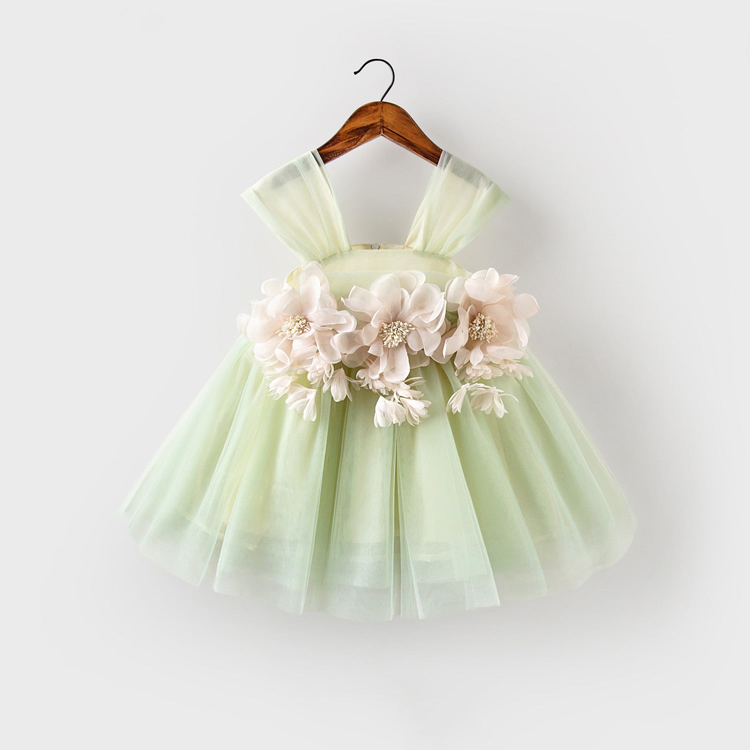 Abito da Cerimonia in Tulle con Fiori