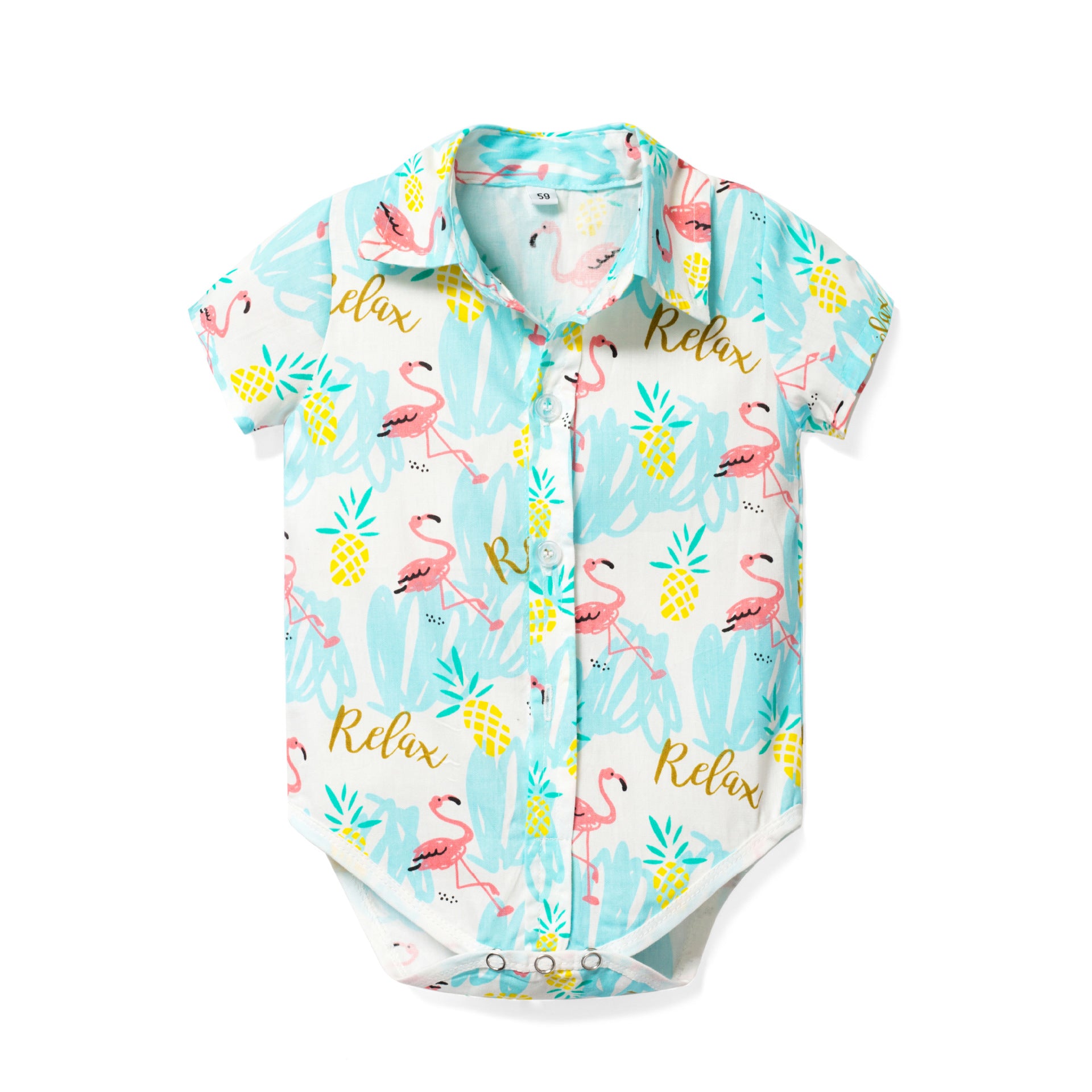 Body Camicia Estiva per Neonato   Flamingo e Ananas “Relax”