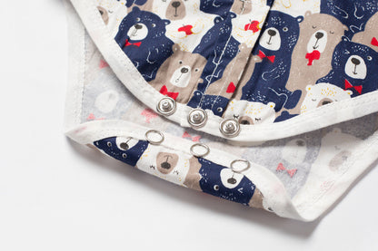 Body Camicia per Neonato con Stampa Orsetti  Manica Corta