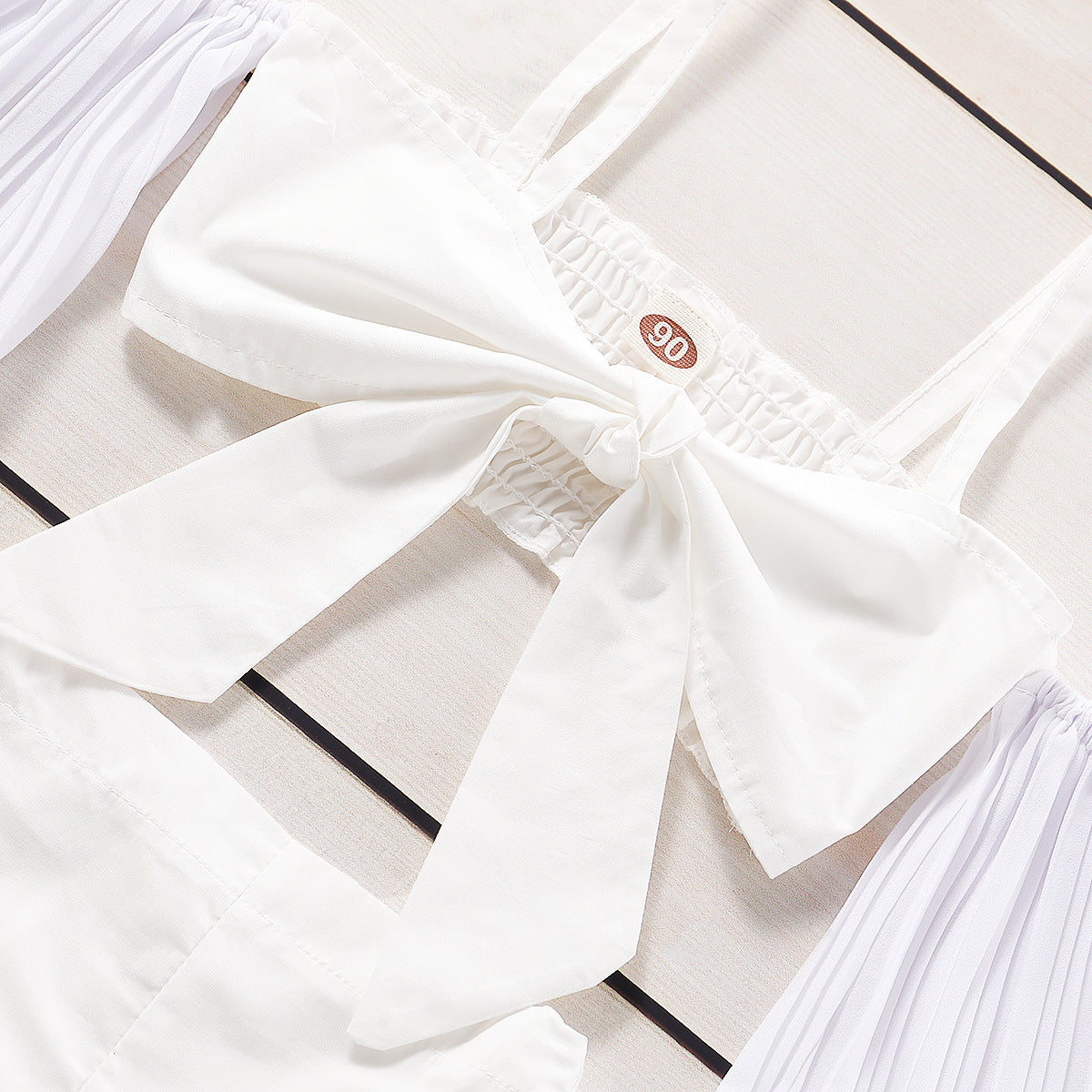 Completo Estivo Bambina  Top con Maniche a Palloncino e Gonna Pantalone Asimmetrica