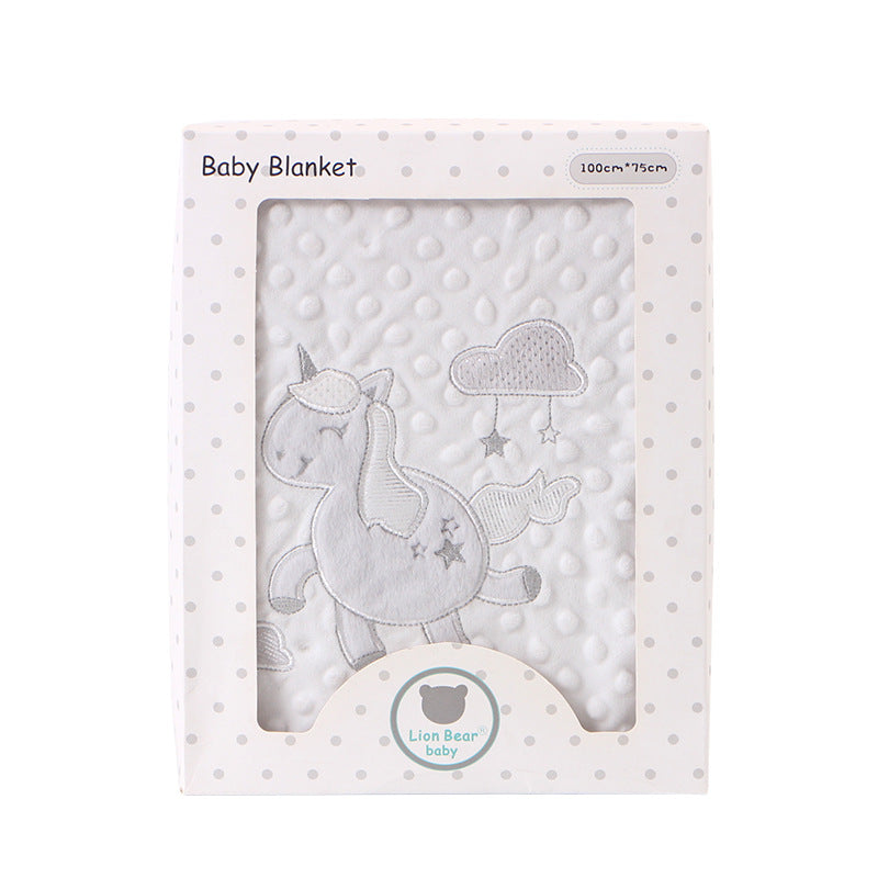 Copertina Neonato Morbida con Ricamo Orsetto – 100×75 cm