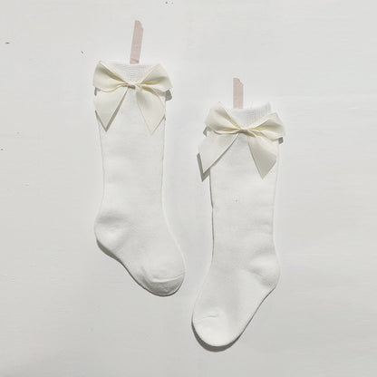 Calzini al ginocchio bambina con fiocco in raso laterale – Vari colori (Copia)