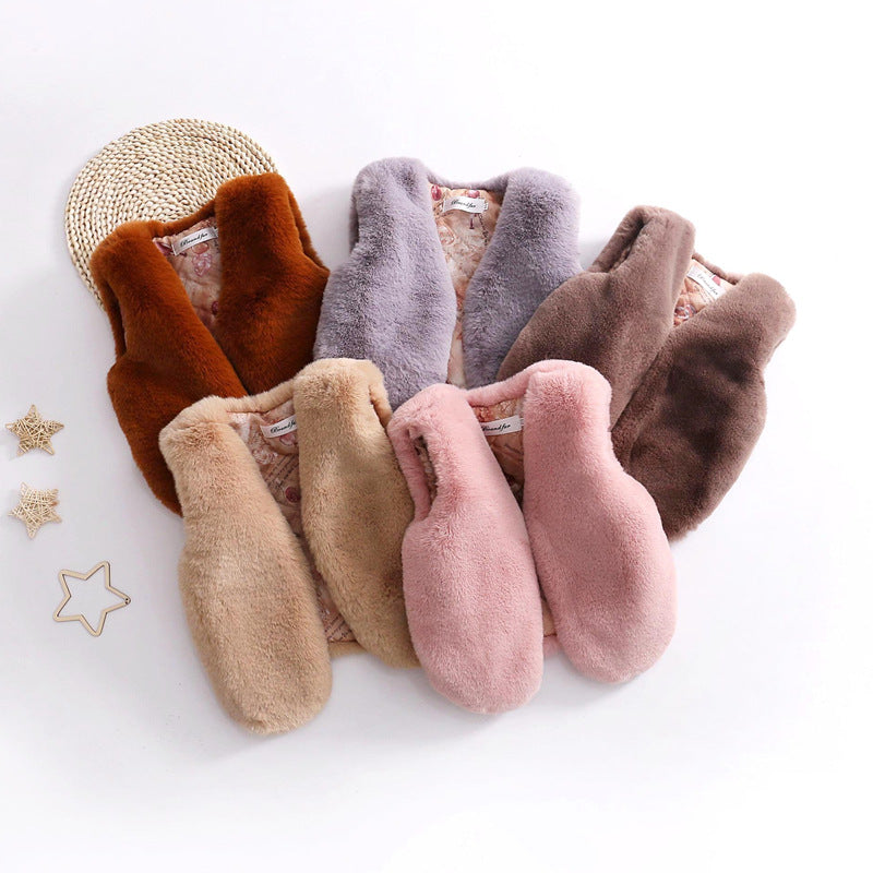 Gilet in peluche morbido – Bambina (5 colori)