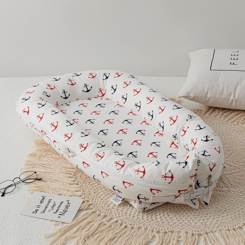 Nido Neonato Fantasia Marina con Ancore – Lettino Portatile Morbido