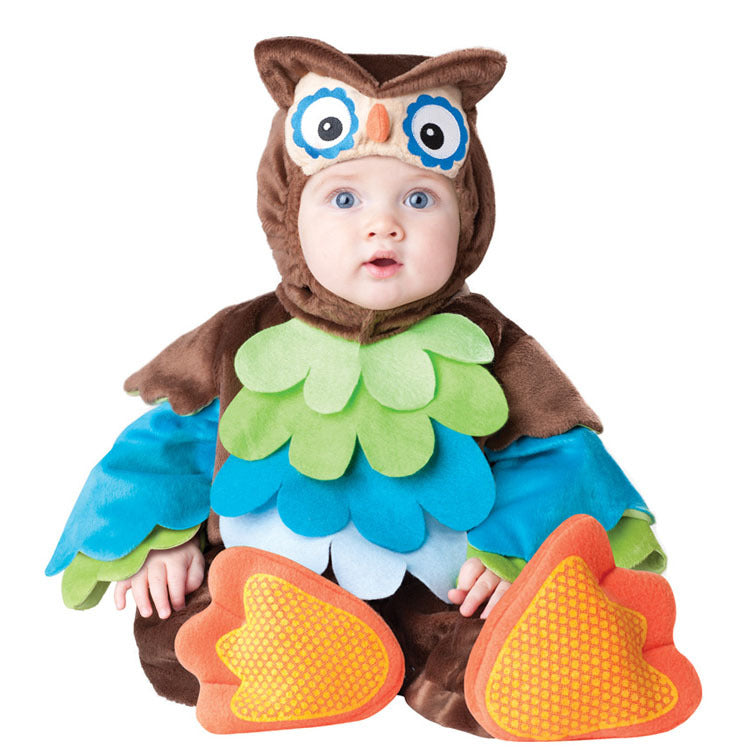 Costume da Gufo per Neonato – Morbido e Colorato 🦉✨