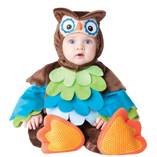 Costume da Gufo per Neonato – Morbido e Colorato 🦉✨