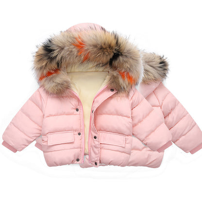 Piumino invernale con cappuccio eco-pelliccia – Bambino/a (5 colori)