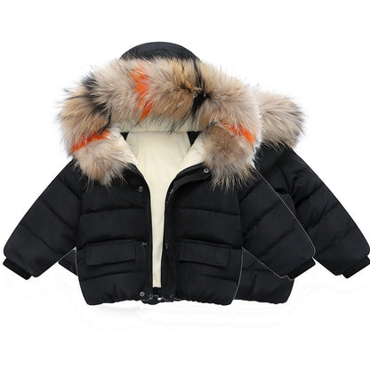 Piumino invernale con cappuccio eco-pelliccia – Bambino/a (5 colori)