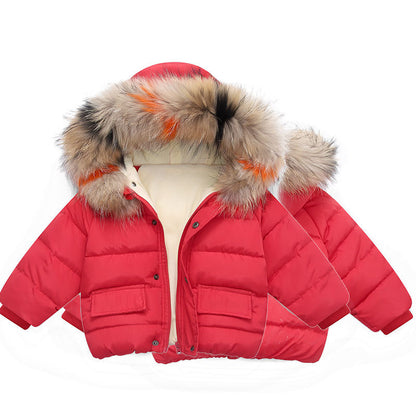 Piumino invernale con cappuccio eco-pelliccia – Bambino/a (5 colori)