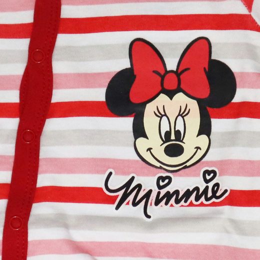 Tutina Neonata/ Bimba Minnie in cotone- Rossa a righe