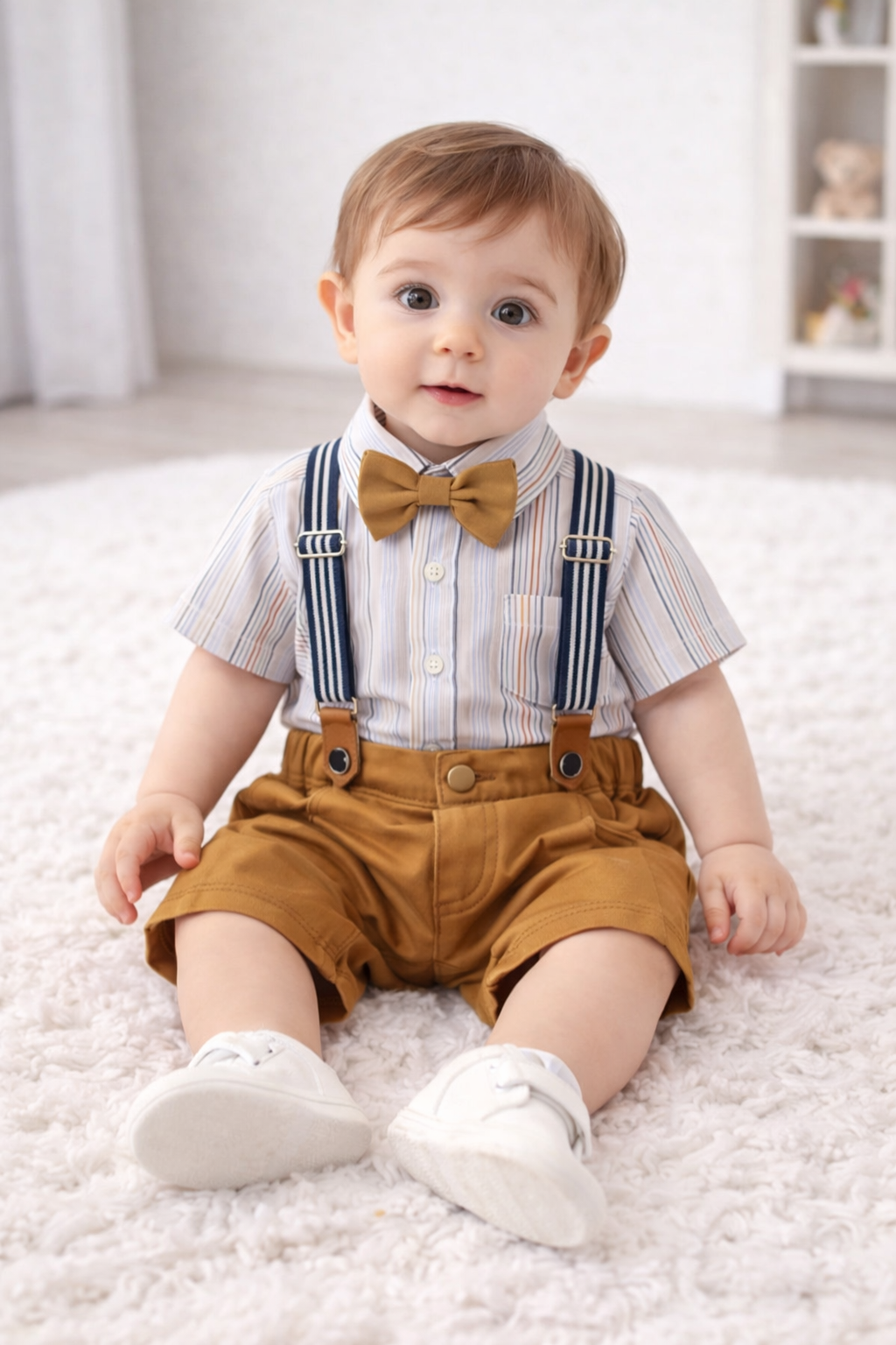 Completo Estivo Bambino con Bretelle e Papillon