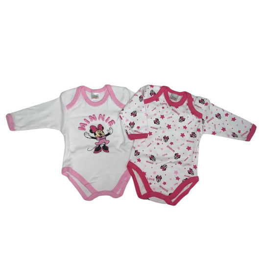 2 body minnie caldo cotone bianco e rosa - Baby Shop Store