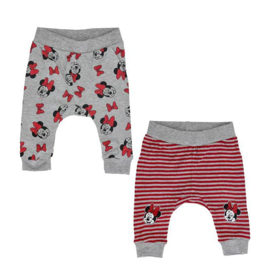 2 paia di pantaloni minnie rosso e grig caldo coto - Baby Shop Store