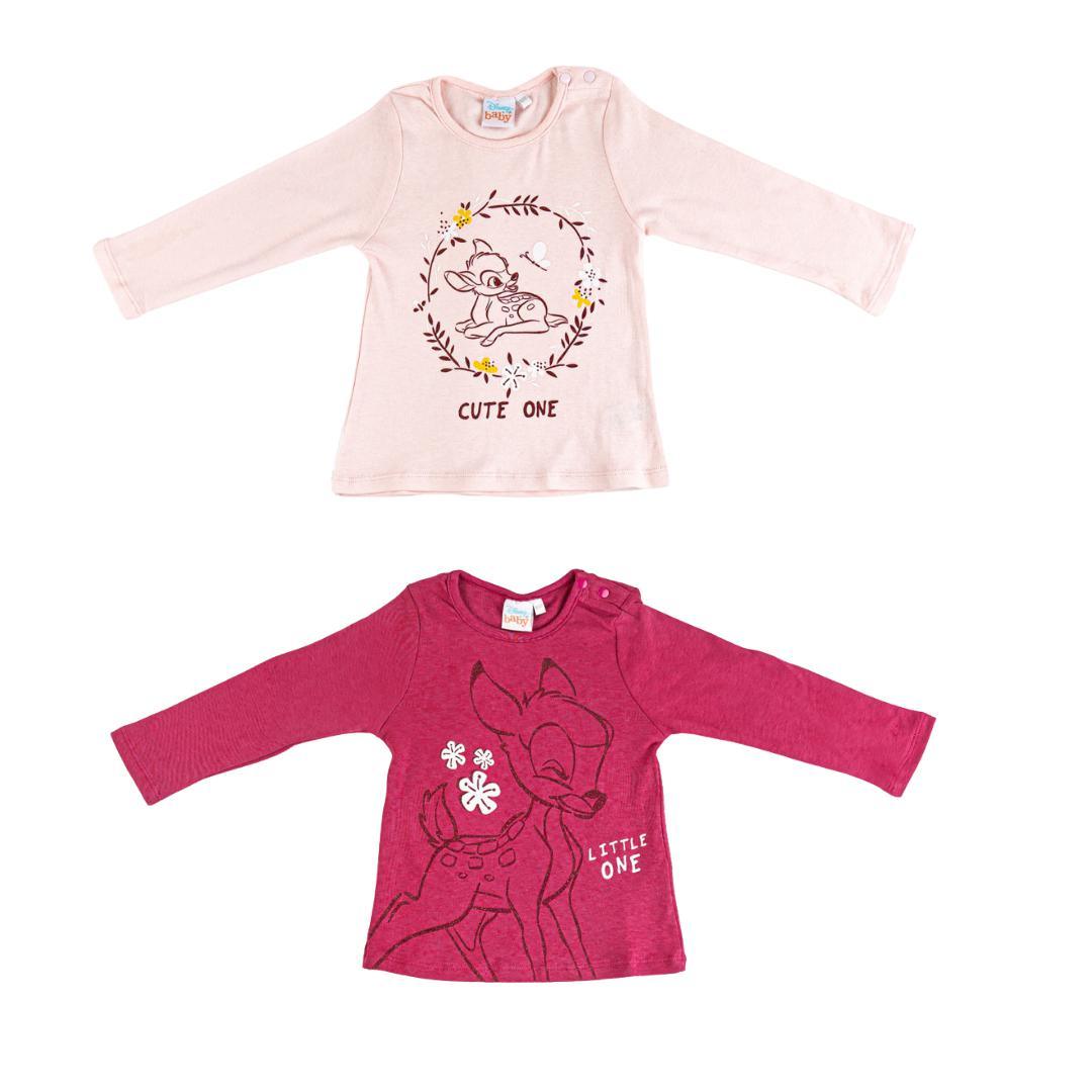 2 t-shirt manica lunga BAMBI cotone disney - Baby Shop Store