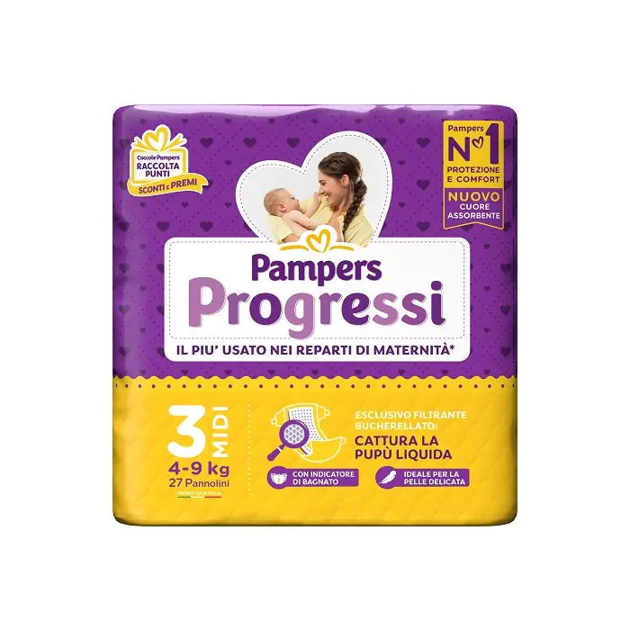 Pannolini Pampers Progressi 3 4-9kg 27 pz
