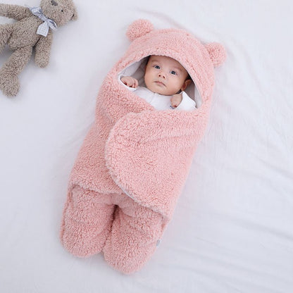 Sacco Nanna Invernale in pile orsetto per neonato – con cappuccio e orecchiette