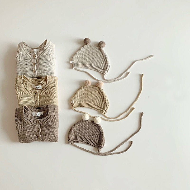 Pagliaccetto  Neonato in Maglia unisex con Cappellino Coordinato con cappellino