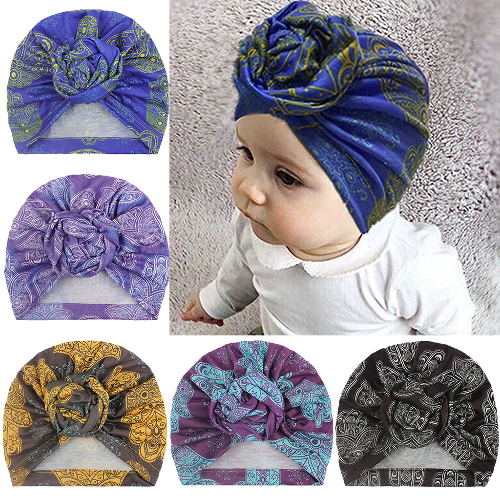 Turbante Neonata con Stampa Boho