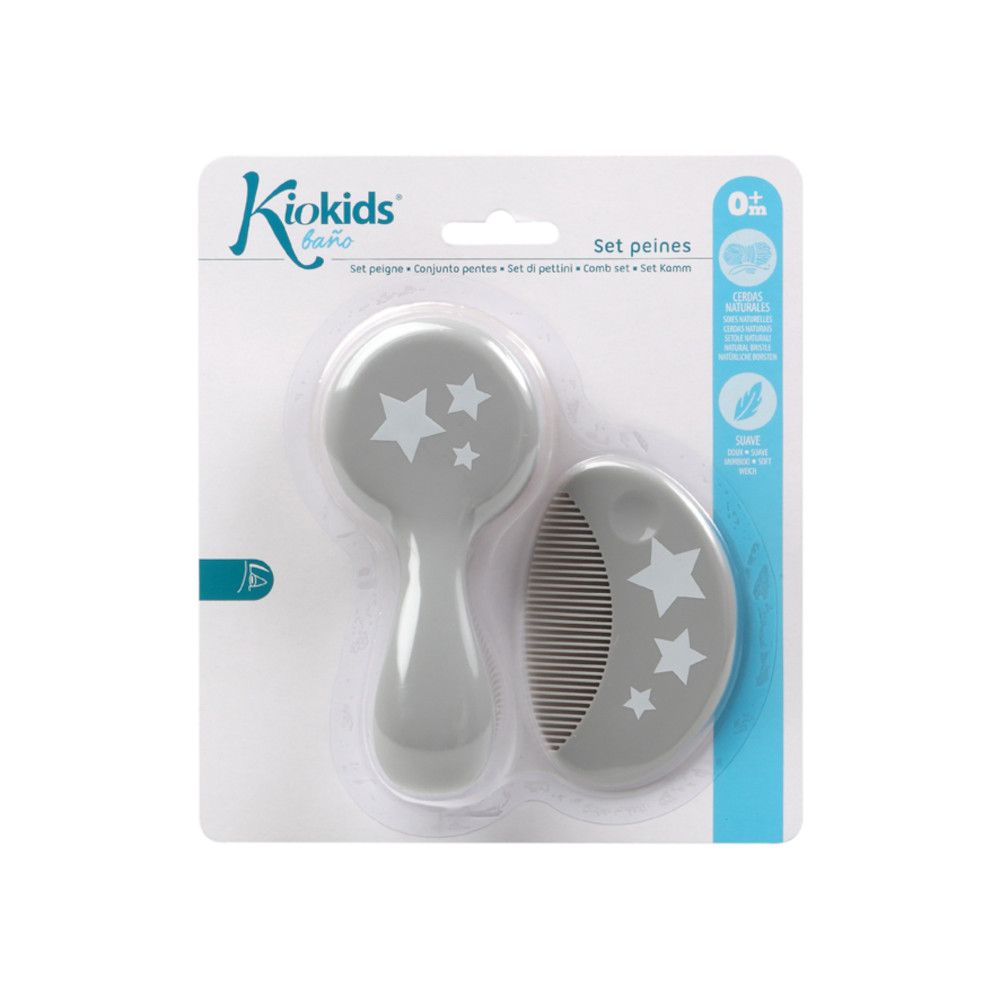 Kiokids Bl. Set pettine, 2 pezzi, spazzole e pettine