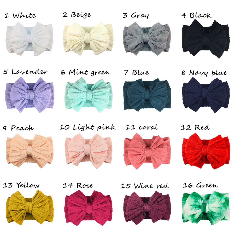 Fasce elastiche con fiocco per neonati – 16 colori disponibili