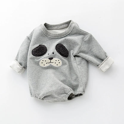 Body Tutina Neonato in Cotone con Calzine – Cagnolino Morbido 3D