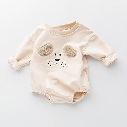 Body Tutina Neonato in Cotone con Calzine – Cagnolino Morbido 3D