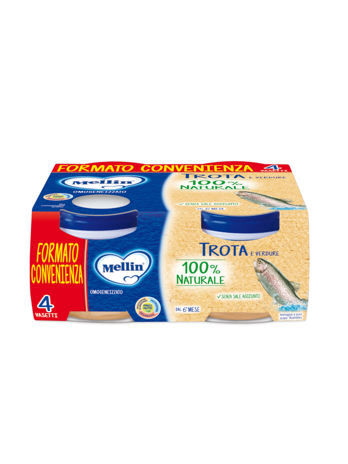 Mellin trota e verdure 4x80gr