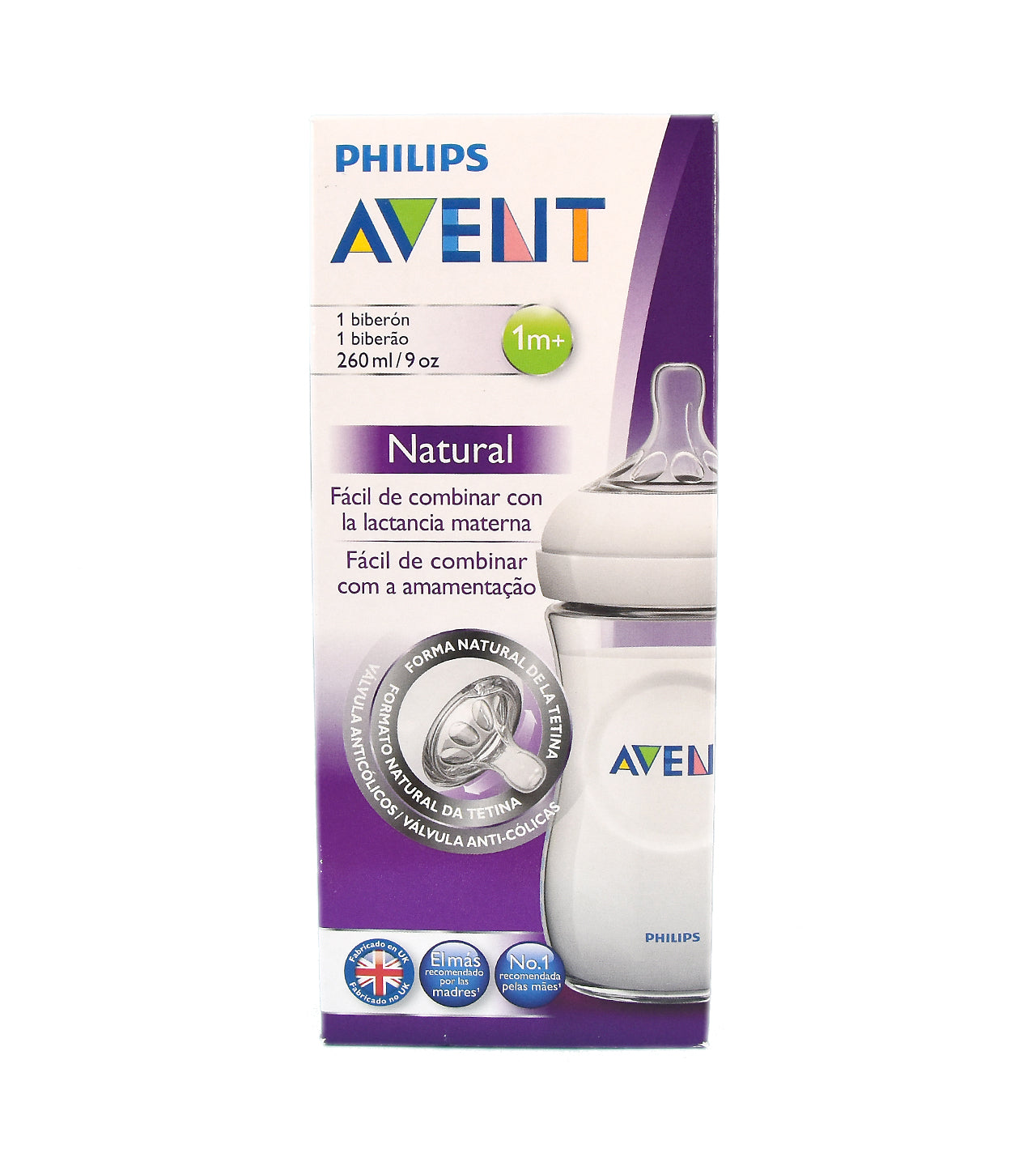 biberon avent natural bianco 1m+ 260ml