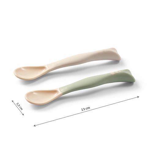 2 cucchiaini babyono beige e verde 6m+