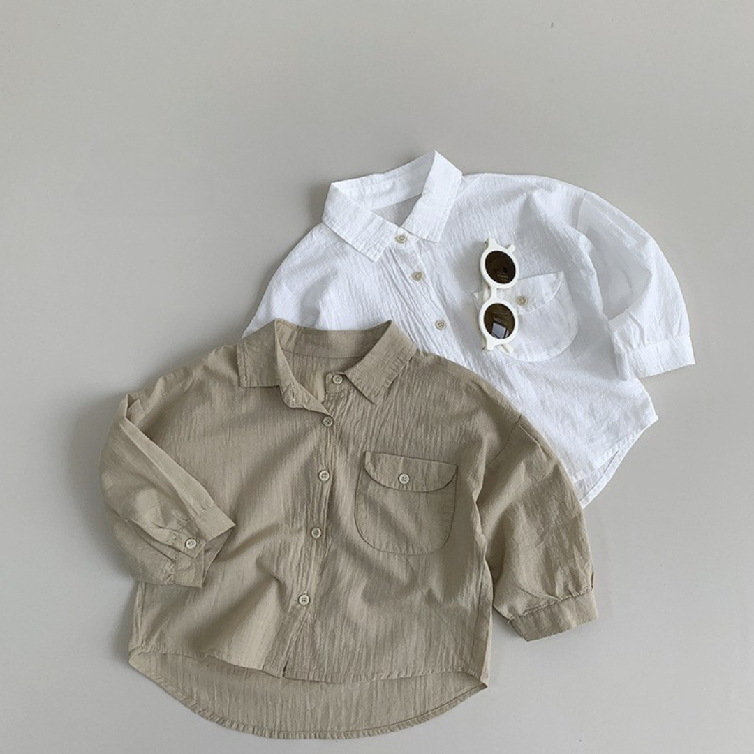 Camicia Oversize in Lino per Bambini - Look Estivo Minimalista