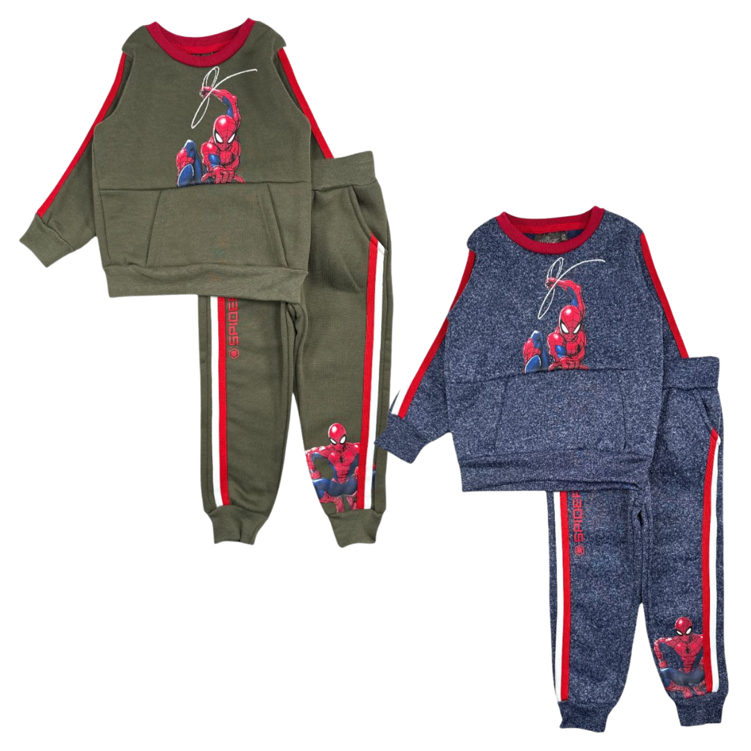 Tuta Sportiva Invernale Bambino Spider-Man - 2 Pezzi con Felpa e Jogger