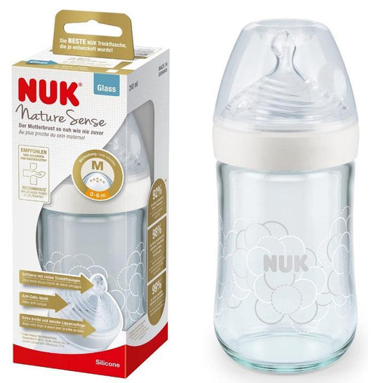 nuk biberon glass nature sense o-6 120 ml - Baby Shop Store