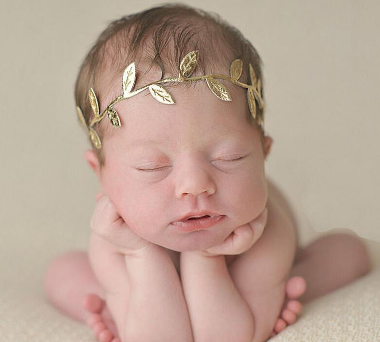 Fascia per Neonata con Foglie Dorate