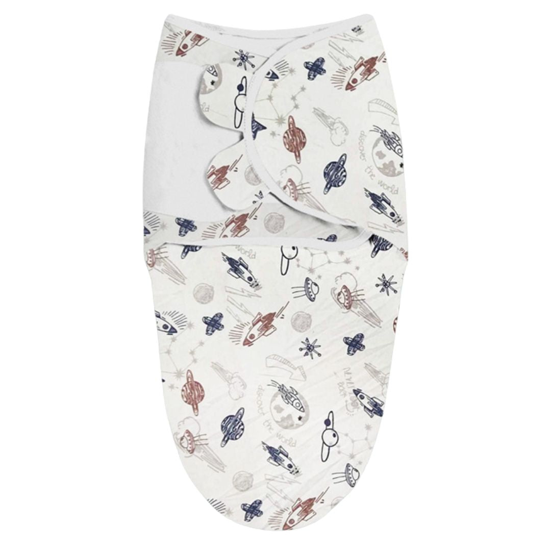 Sacco Nanna Estivo Swaddle Neonato – Fantasia Spaziale | Razzi, Pianeti e Piccoli Astronauti