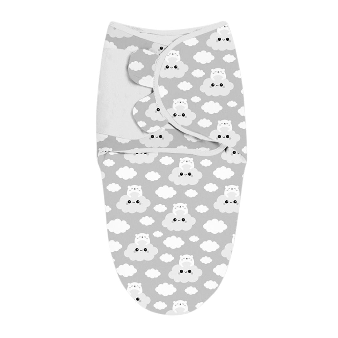 Sacco Nanna Estivo  Swaddle Neonato – Fantasia Nuvole con Ippopotami | Morbidezza e Simpatia per la Nanna