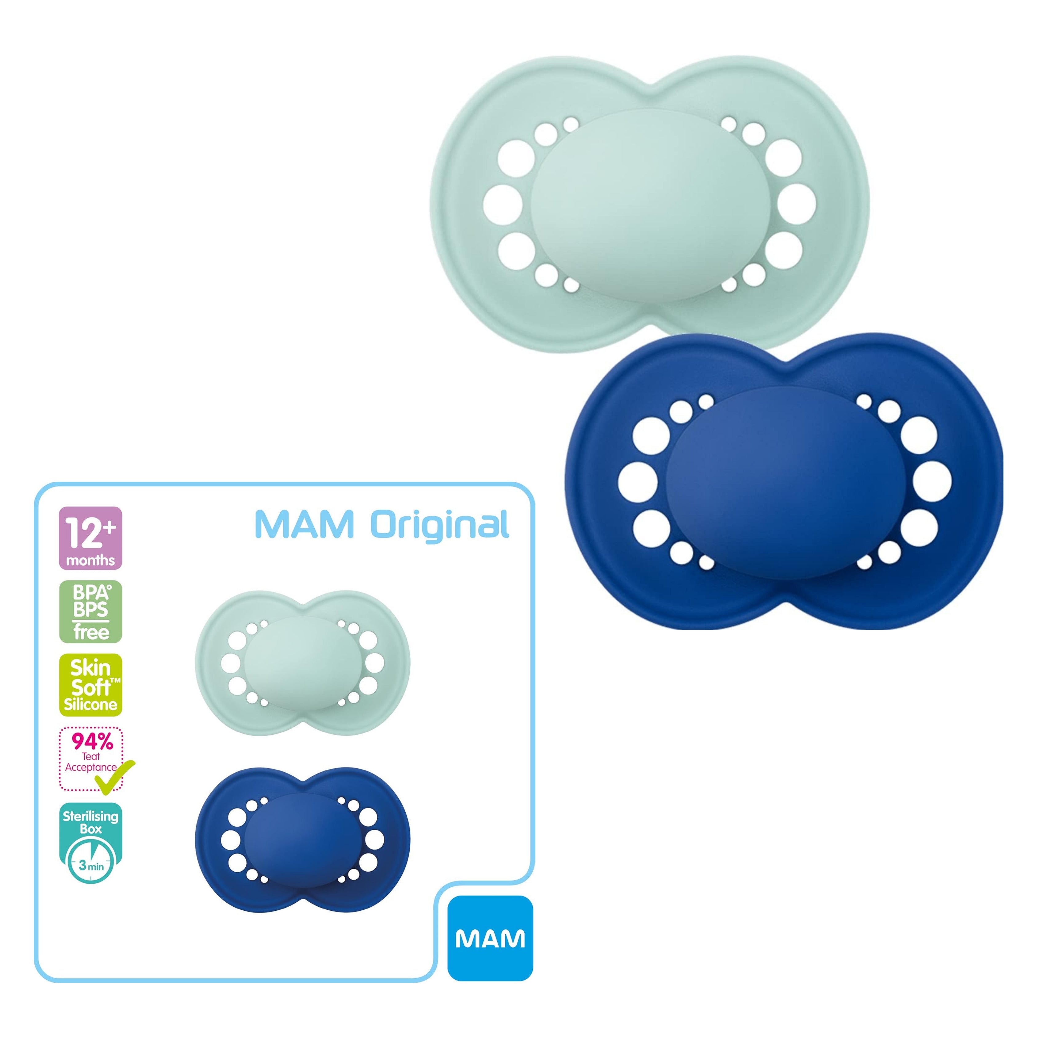 Ciucci Mam ORIGINAL Silicone Azzurro-Blu Varie Misure