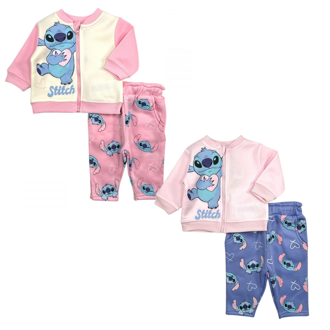 Chándal de niña de 2 piezas de algodón de punto cálido con cremallera