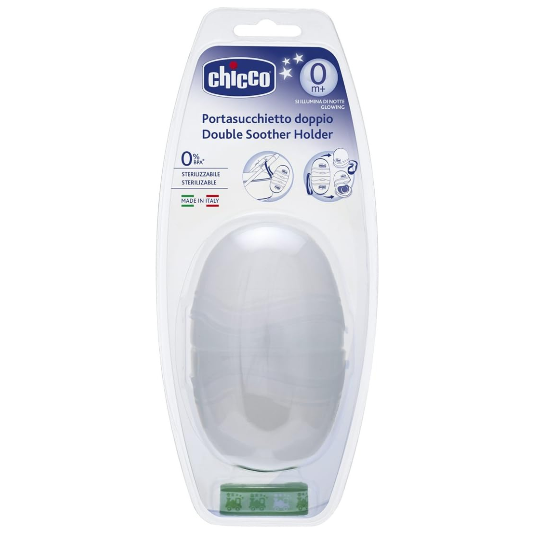 Portaciuccio Chicco Bianco per due succhietti