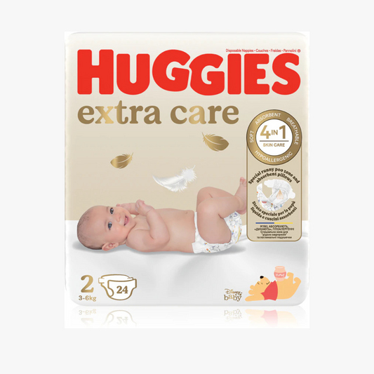 Huggies Extra Care 2 couches (3-6 kg), 24 pièces.