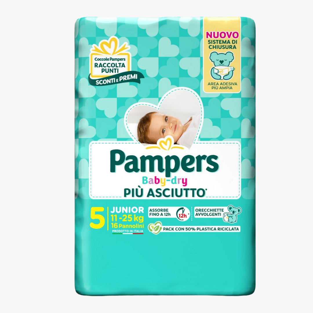 Pannolini Pampers Baby Dry 5.  16 pz