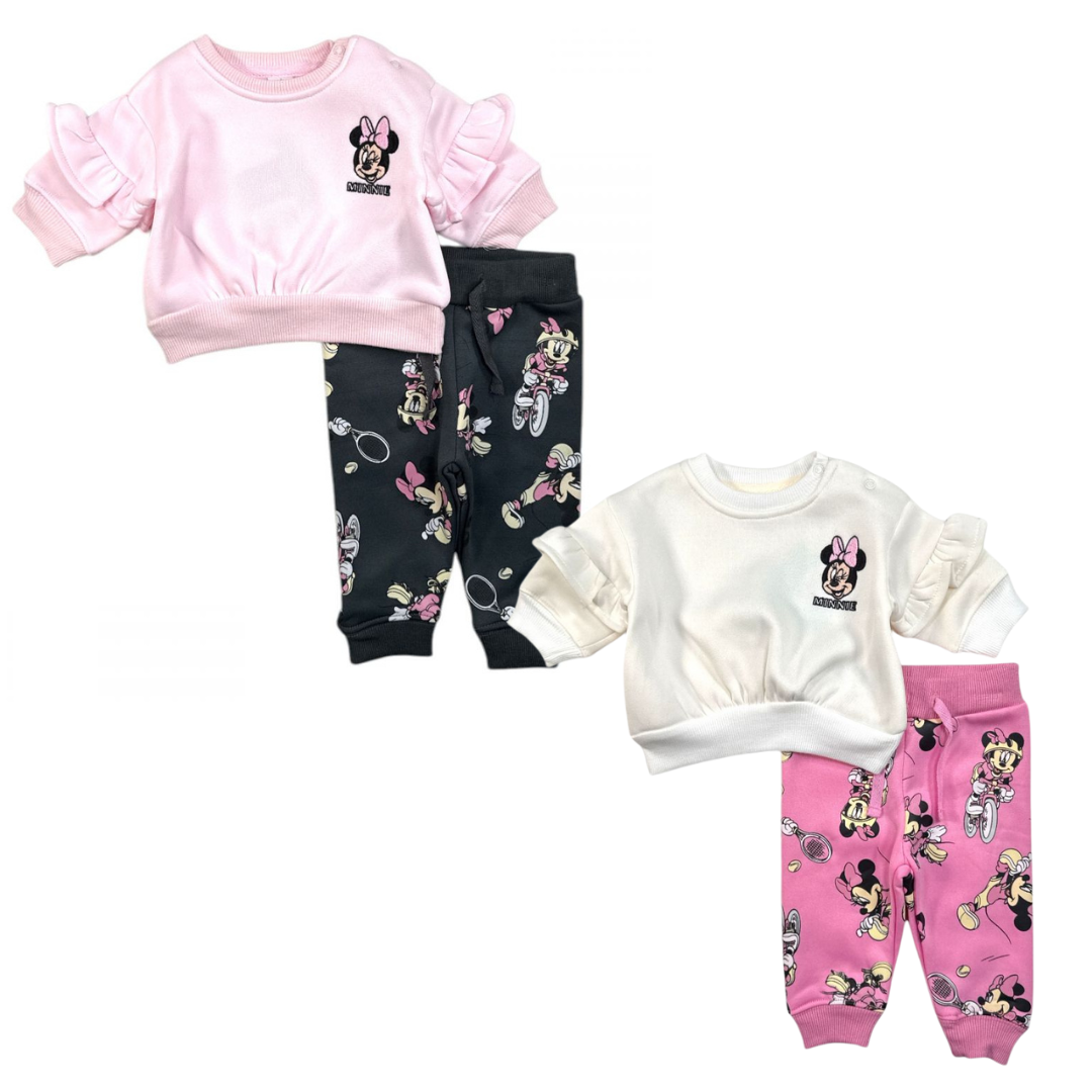 Tuta minnie con  manica  e volante caldo cotone