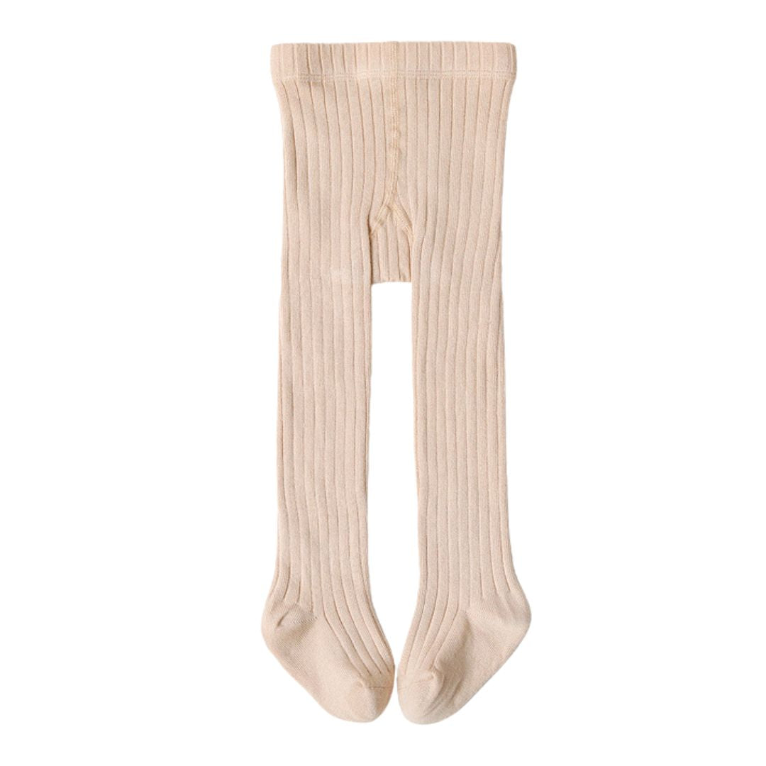 Collant  Bambina in Cotone a Costine  Tinta Unita, Morbida ed Elasticizzata