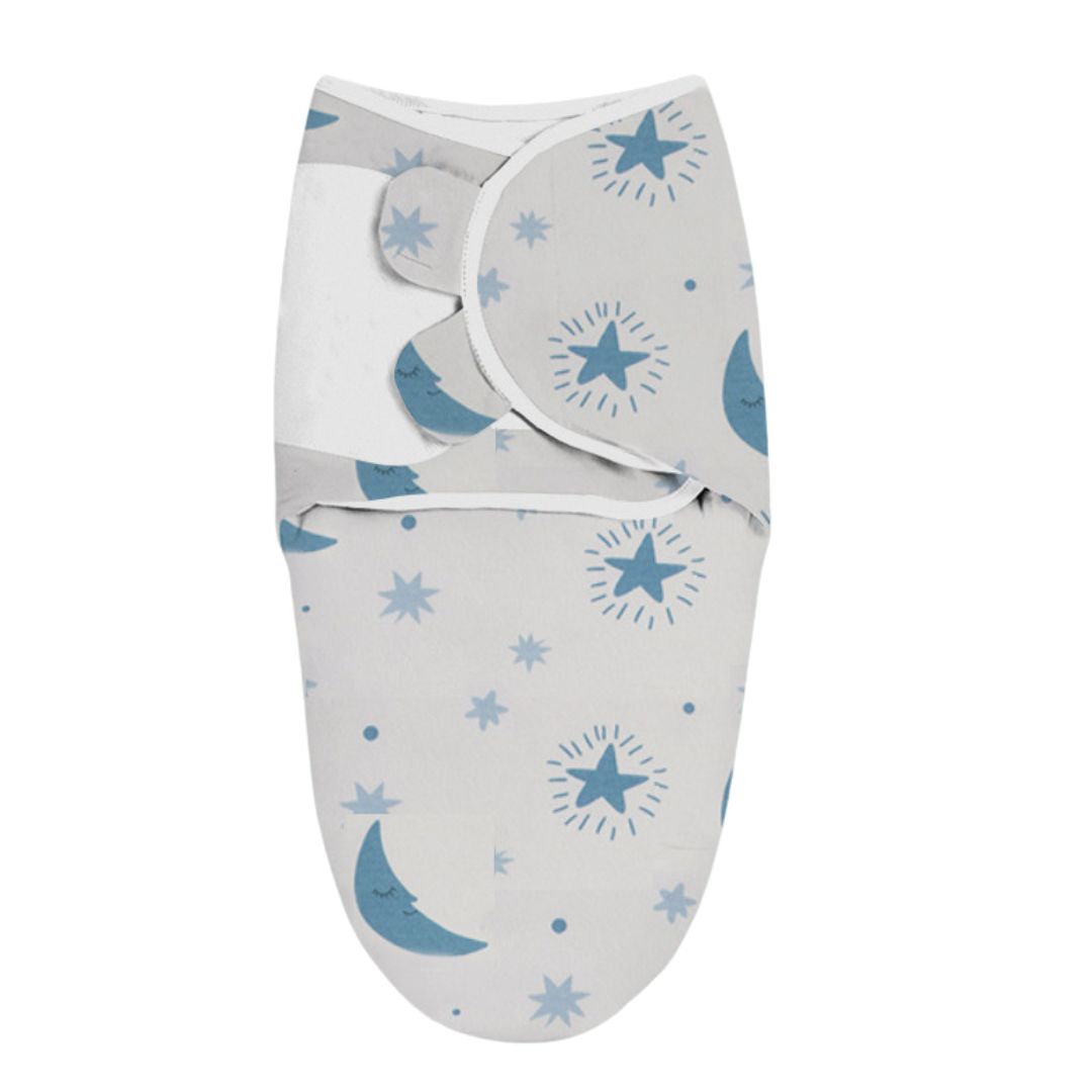 Sacco Nanna Estivo  Swaddle Neonato – Fantasia Luna e Stelle | Comfort per Sonni Stellari