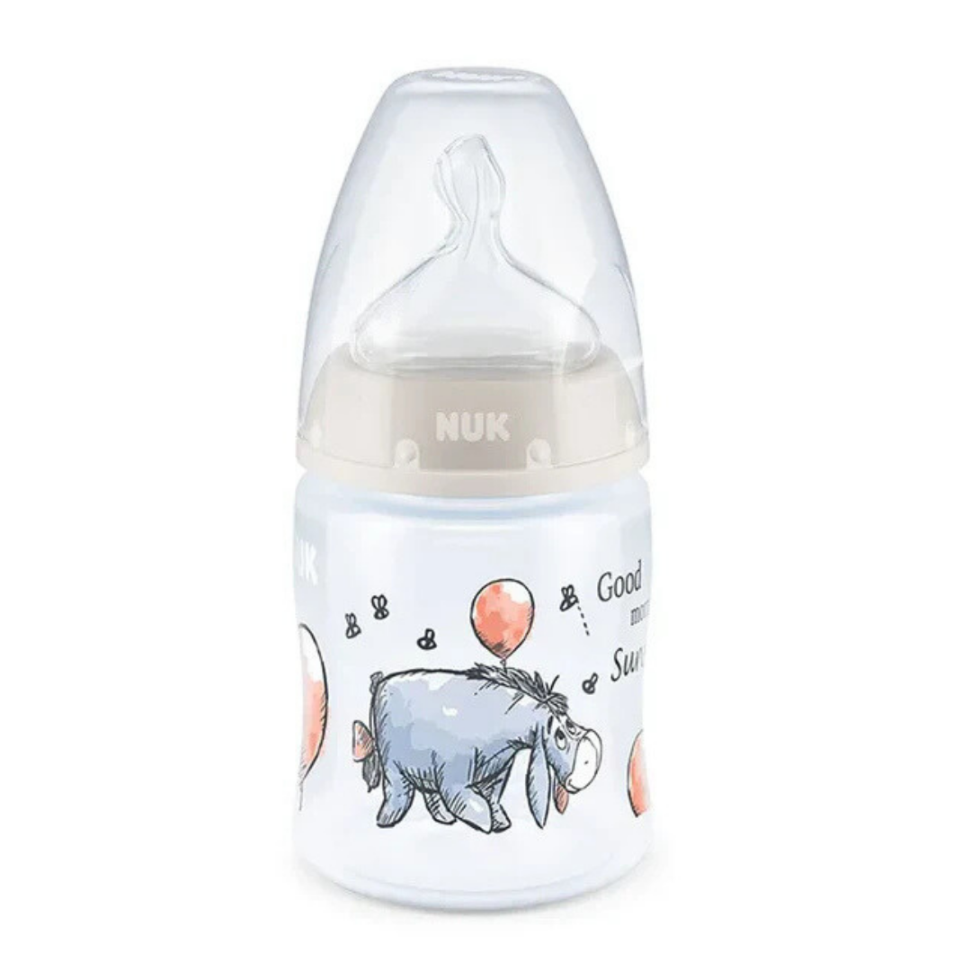 Biberon Nuk 150ml winnie the pooh beige con indicatore di temperatura 0-6