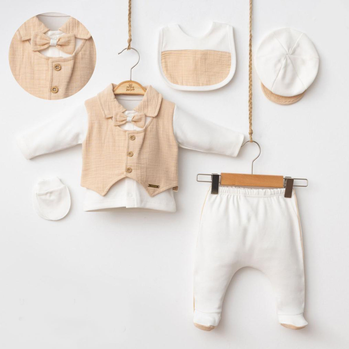 Set Nascita in Cotone Elegante Vari Colori Neonato/ Bimbo – 5 Pezzi