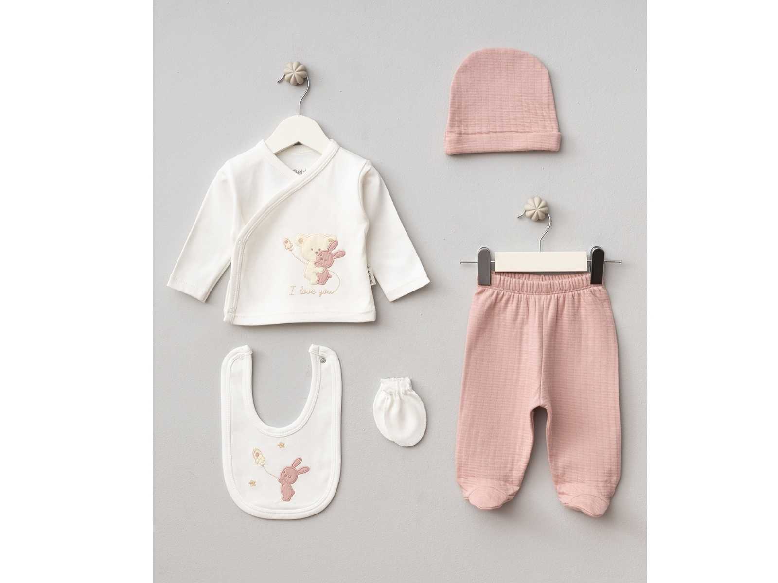 Set Neonata/ Bimba "Ti Amo" - 5 Pezzi🧸 Estivo rosa antico
